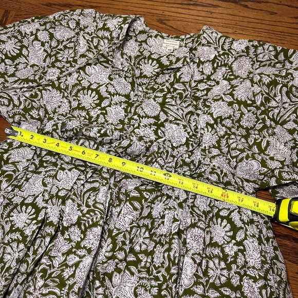 House of Sundar Maya Midi Dress Olive Women’s XS Green Boho Floral - Picture 8 of 8